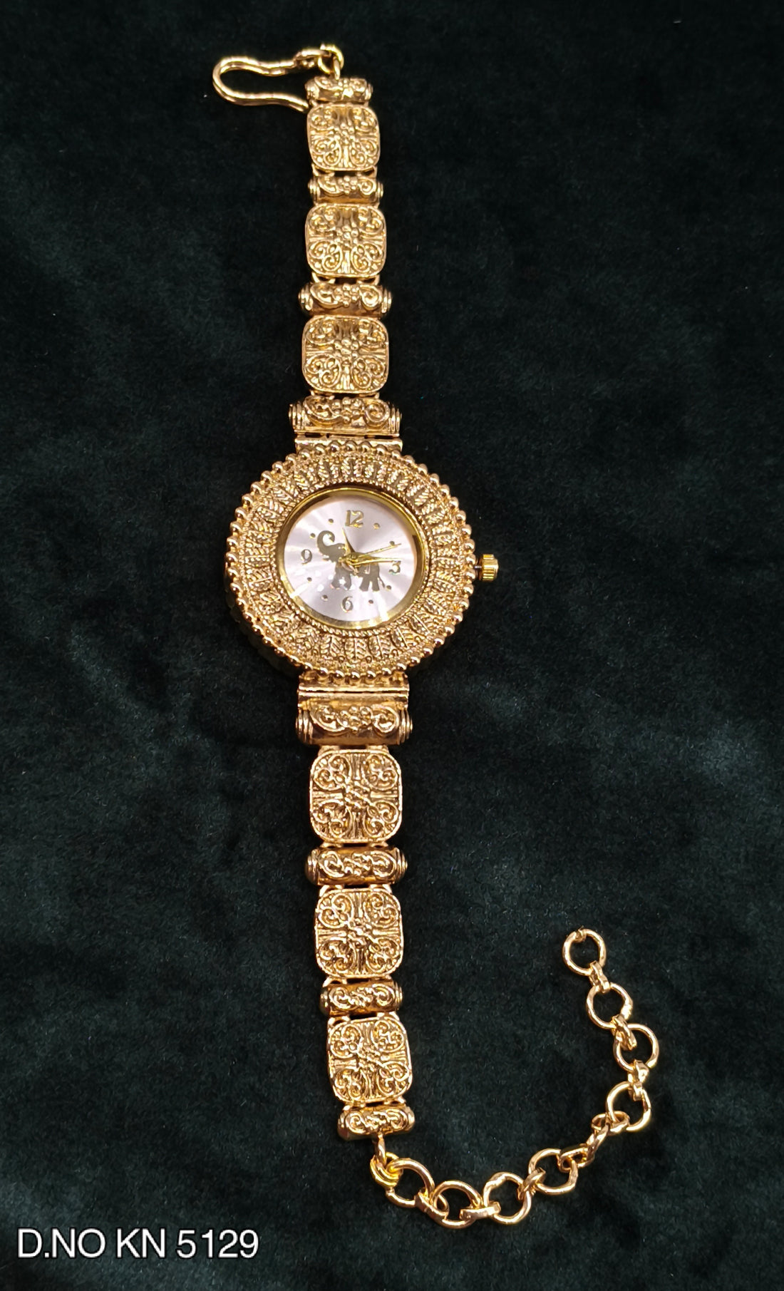 Antique Kundan Bracelet Watch Sku- KN 5129