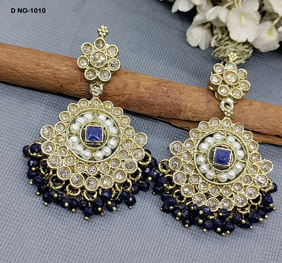 Mehandi Polki Earring Sku-1010 rchiecreation