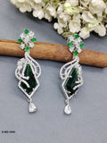 CZ Rodium  American Diamond Earrings Sku-1040 rchiecreation