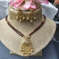 Antique Golden Long Necklace Mala Sku 15102 D4 rchiecreation