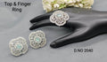 Cz Ad Rodium Top & Finger Ring Combo Sku 2040 rchiecreation