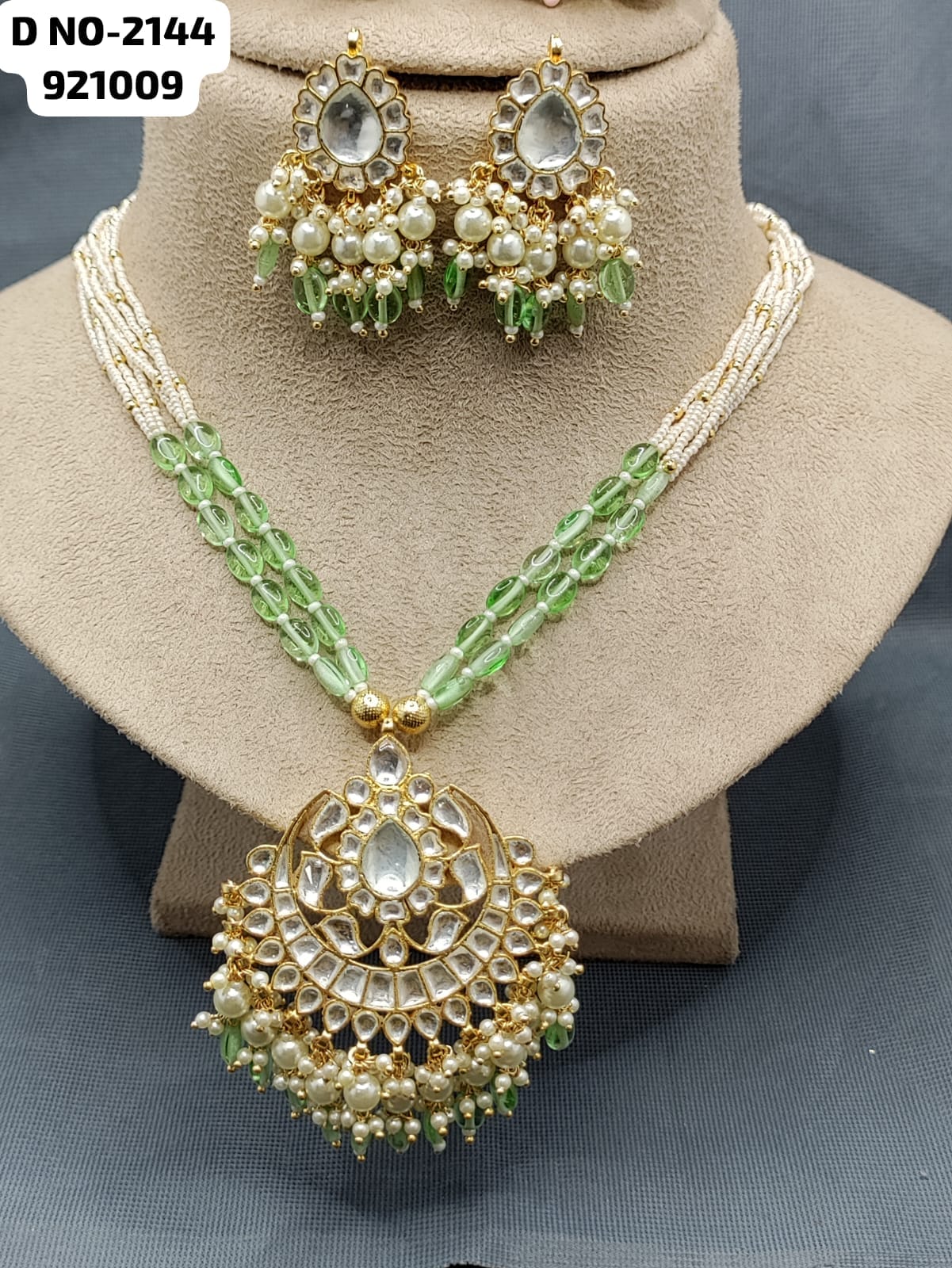 Pachi kundan long Necklace set 2144 rchiecreation