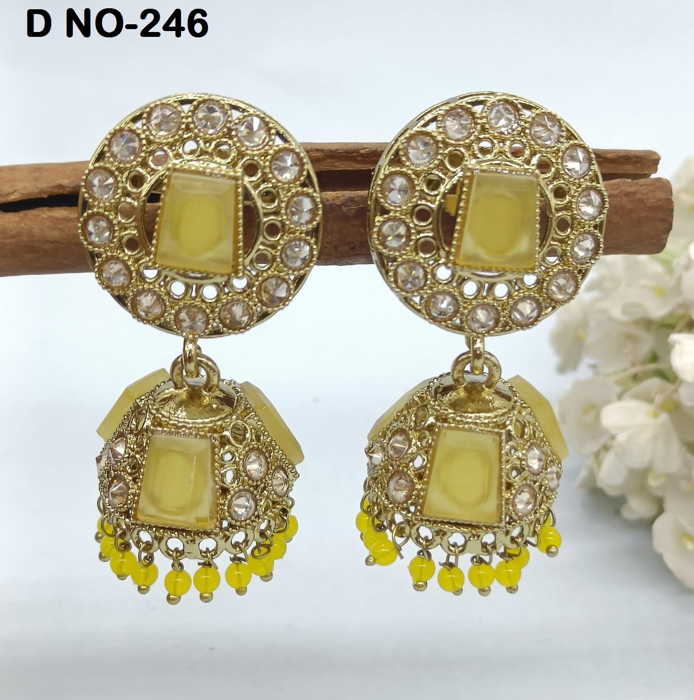 Polki jhumki  Mehndi Earring Sku-246 A4 rchiecreation