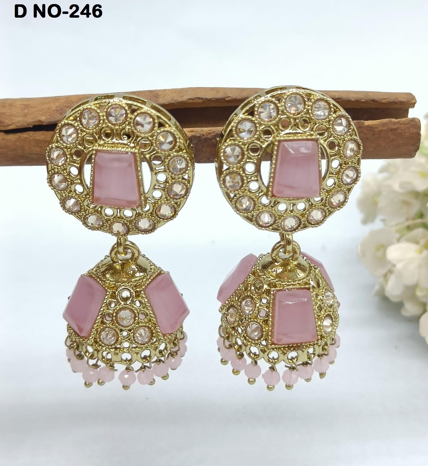 Polki jhumki  Mehndi Earring Sku-246 A4 rchiecreation