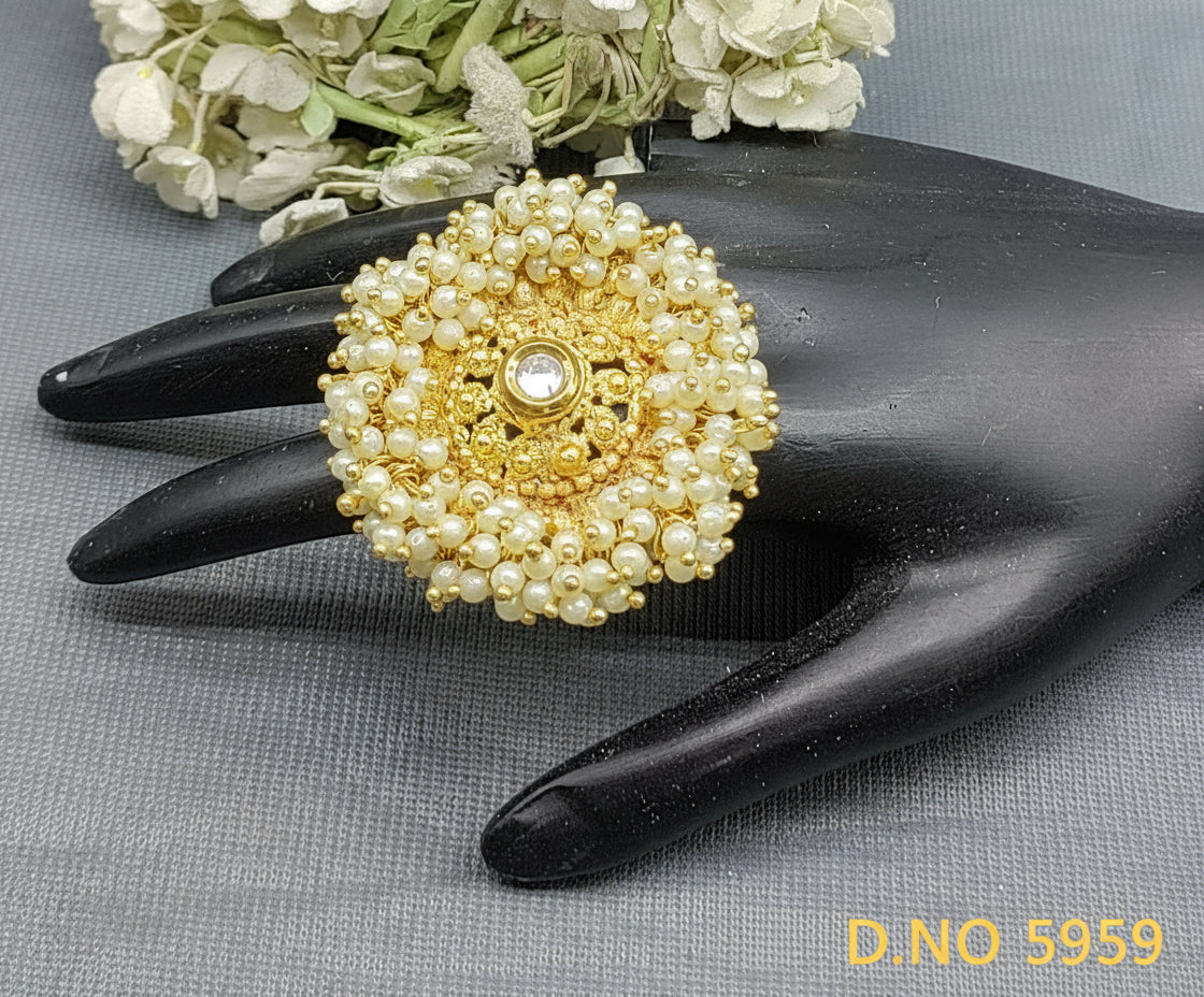 Pearl Finger Ring-5959 rchiecreation