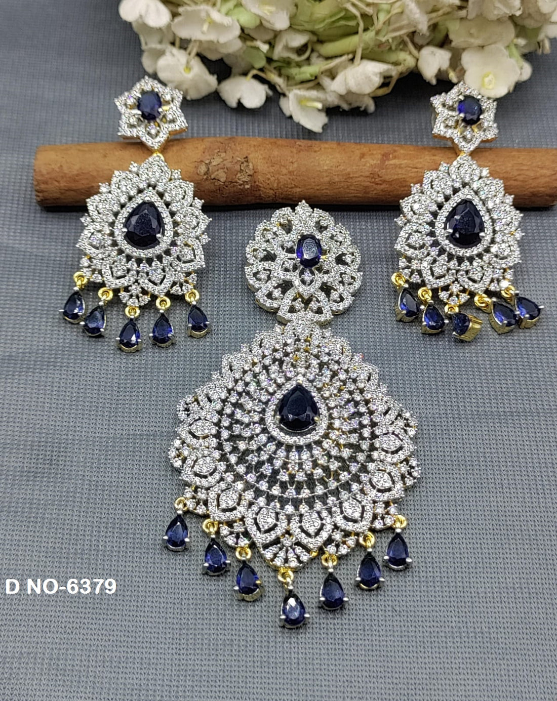 Cz ad Earring &Pendant Set Sku-6379 rchiecreation