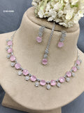 Stylish Ad Diamond Rodium Necklace Sku -6396 rchiecreation