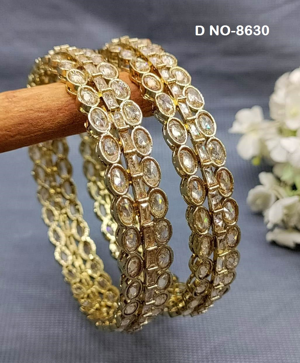 Mehandi Polki Bangles Sku-8630 rchiecreation