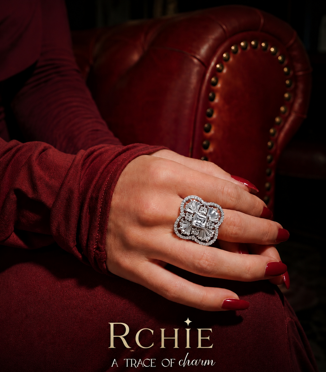 American Diamond Finger Ring Sku 5914 E-4 - rchiecreation
