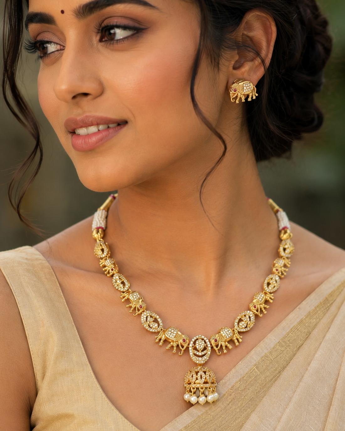 Golden Temple Necklace sku AN 272 SG D-6
