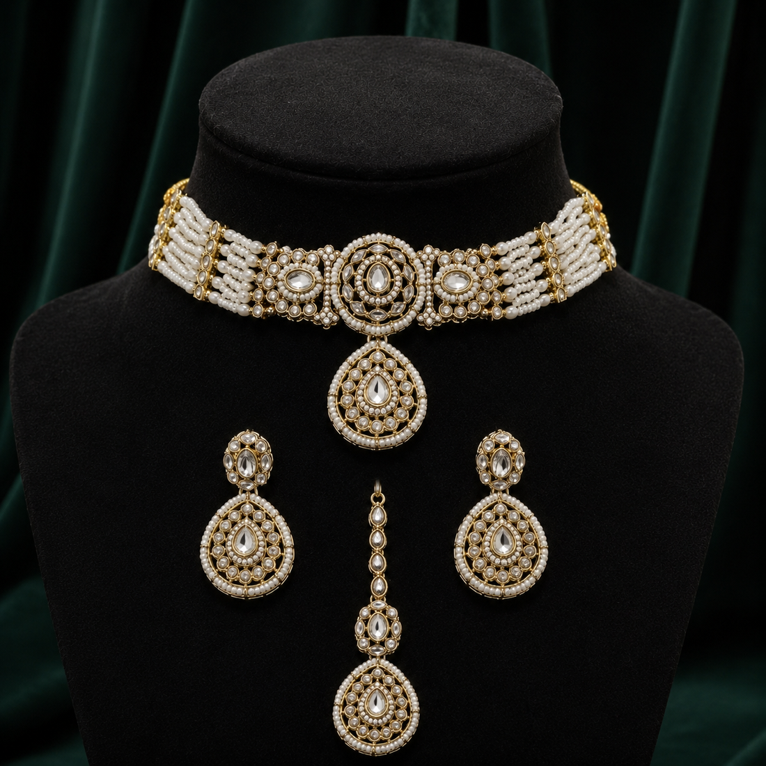 Moissanite Kundan Necklace SKU- AN 405 CC