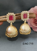 Golden jhumki earrings by Rchie Wholesale