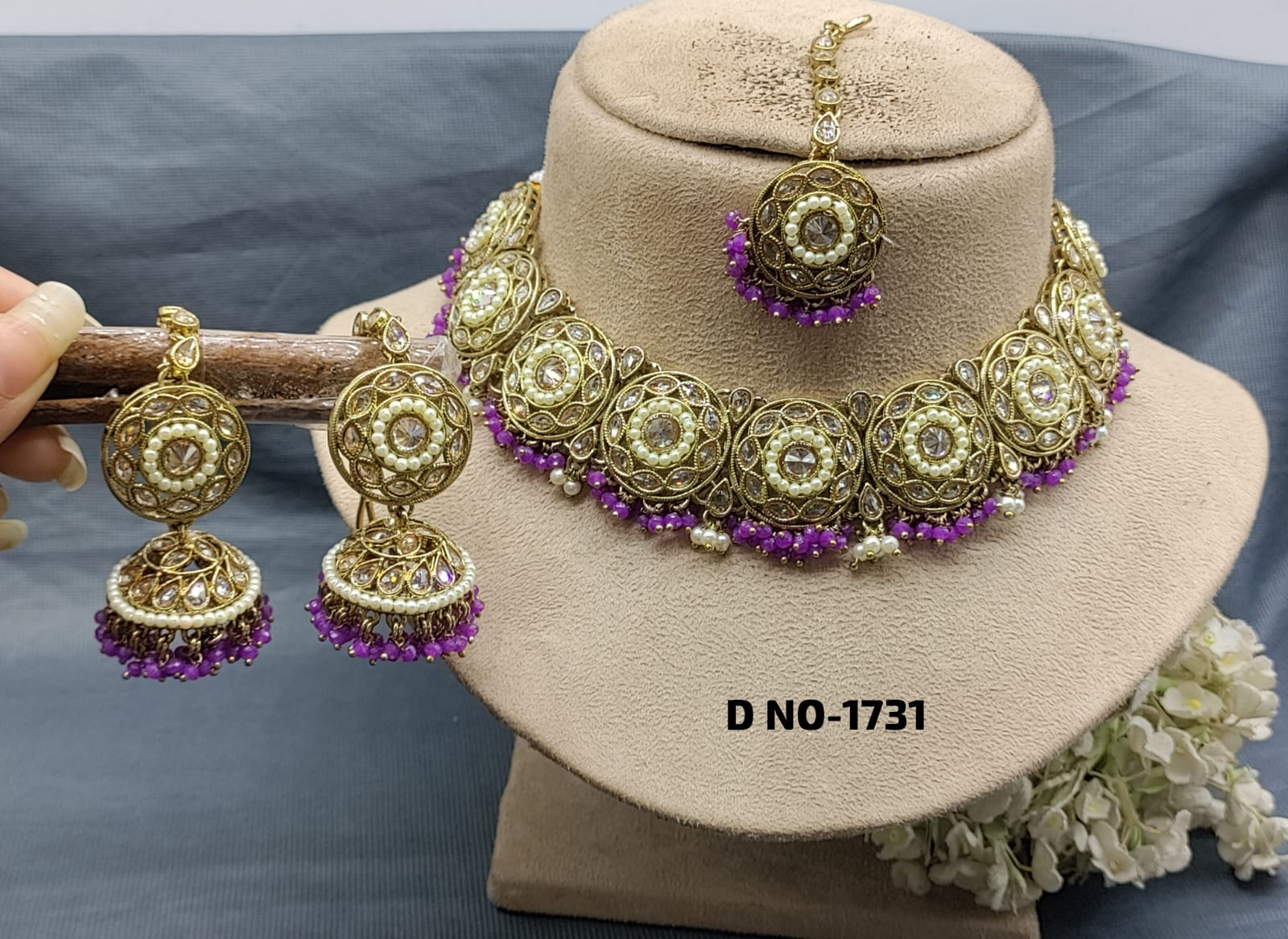 Polki Necklace Mehandi Set Sku- 1731 B2 rchiecreation