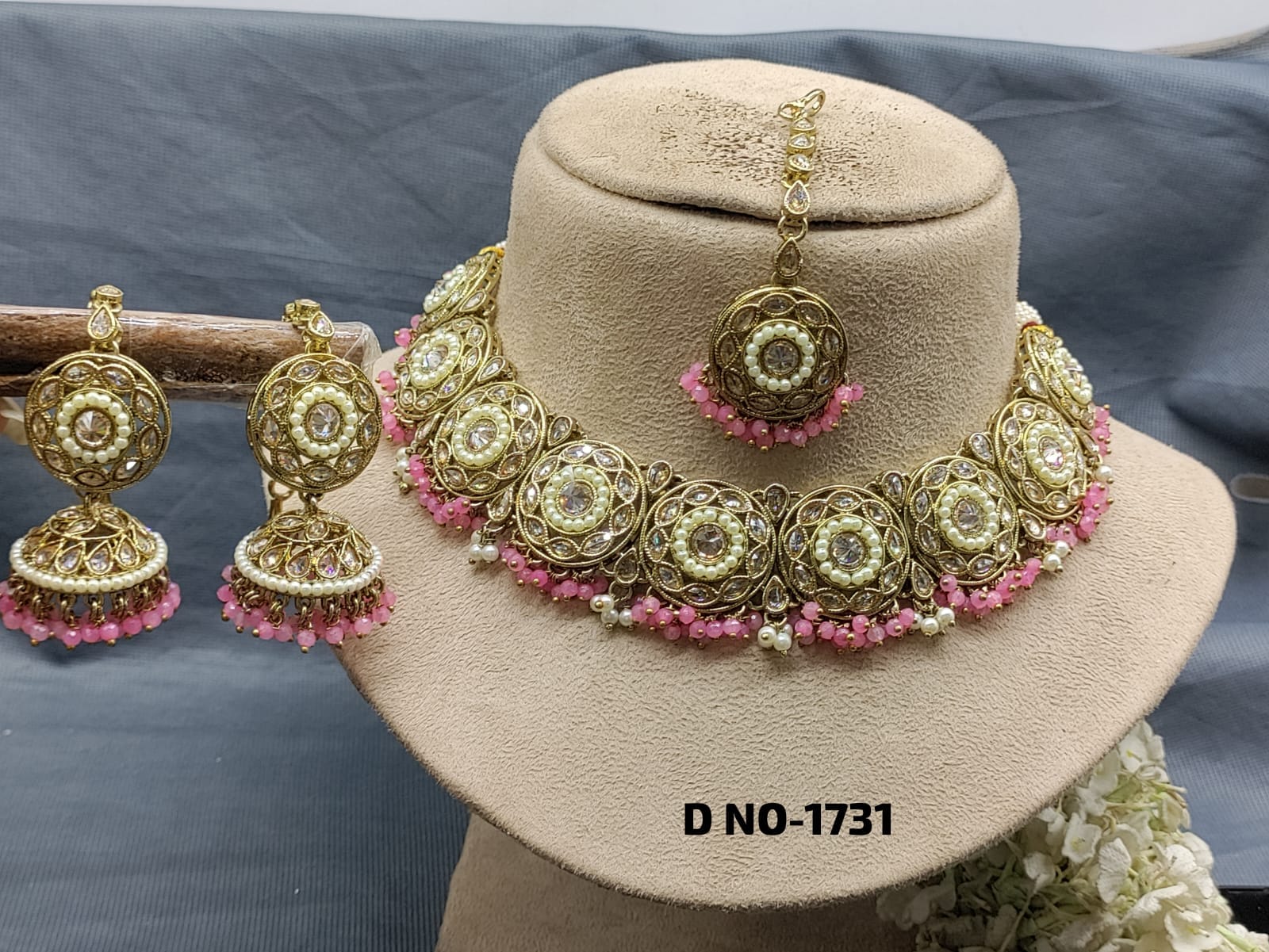 Polki Necklace Mehandi Set Sku- 1731 B2 rchiecreation