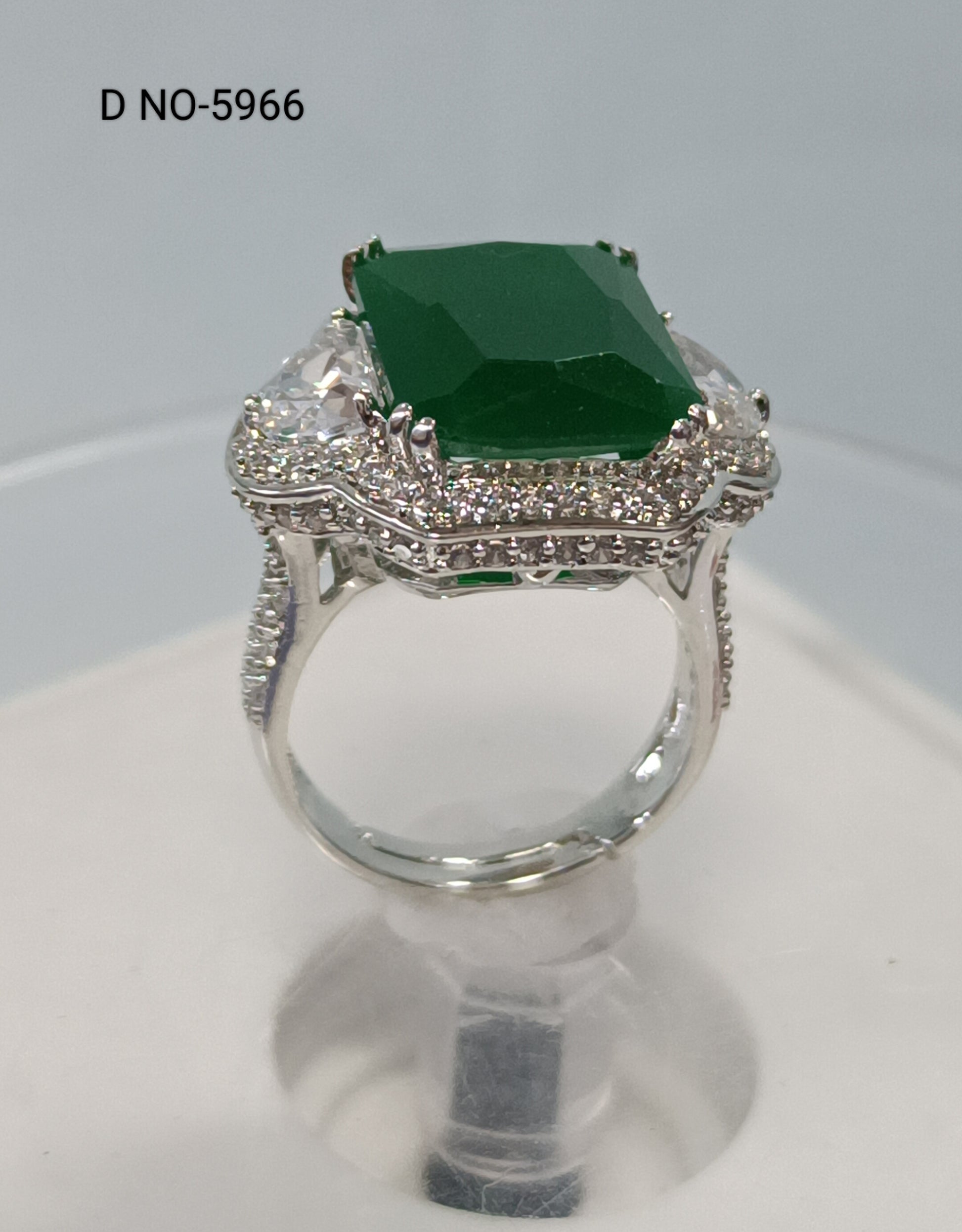 Rodium American Diamond Finger Ring Sku-5966 rchiecreation