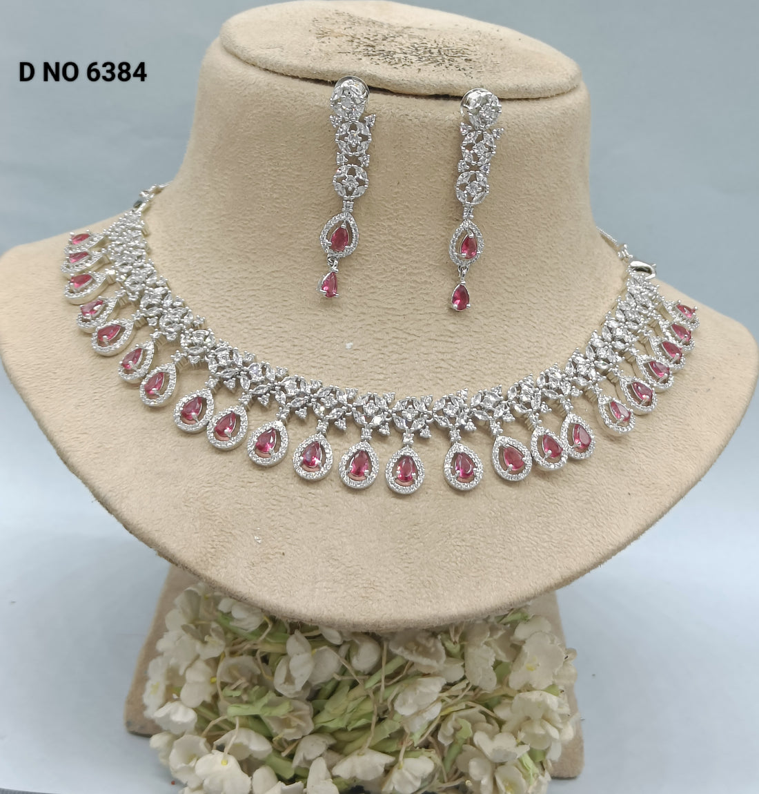 Ad Diamond Rodium Necklace Sku 6384 C3 rchiecreation