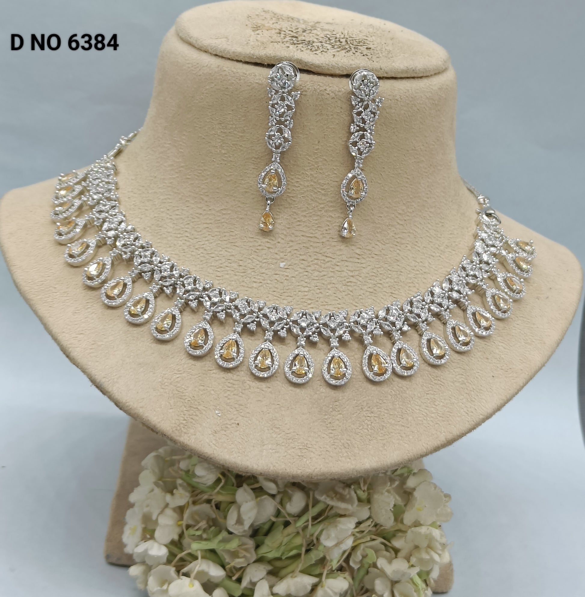 Ad Diamond Rodium Necklace Sku 6384 C3 rchiecreation