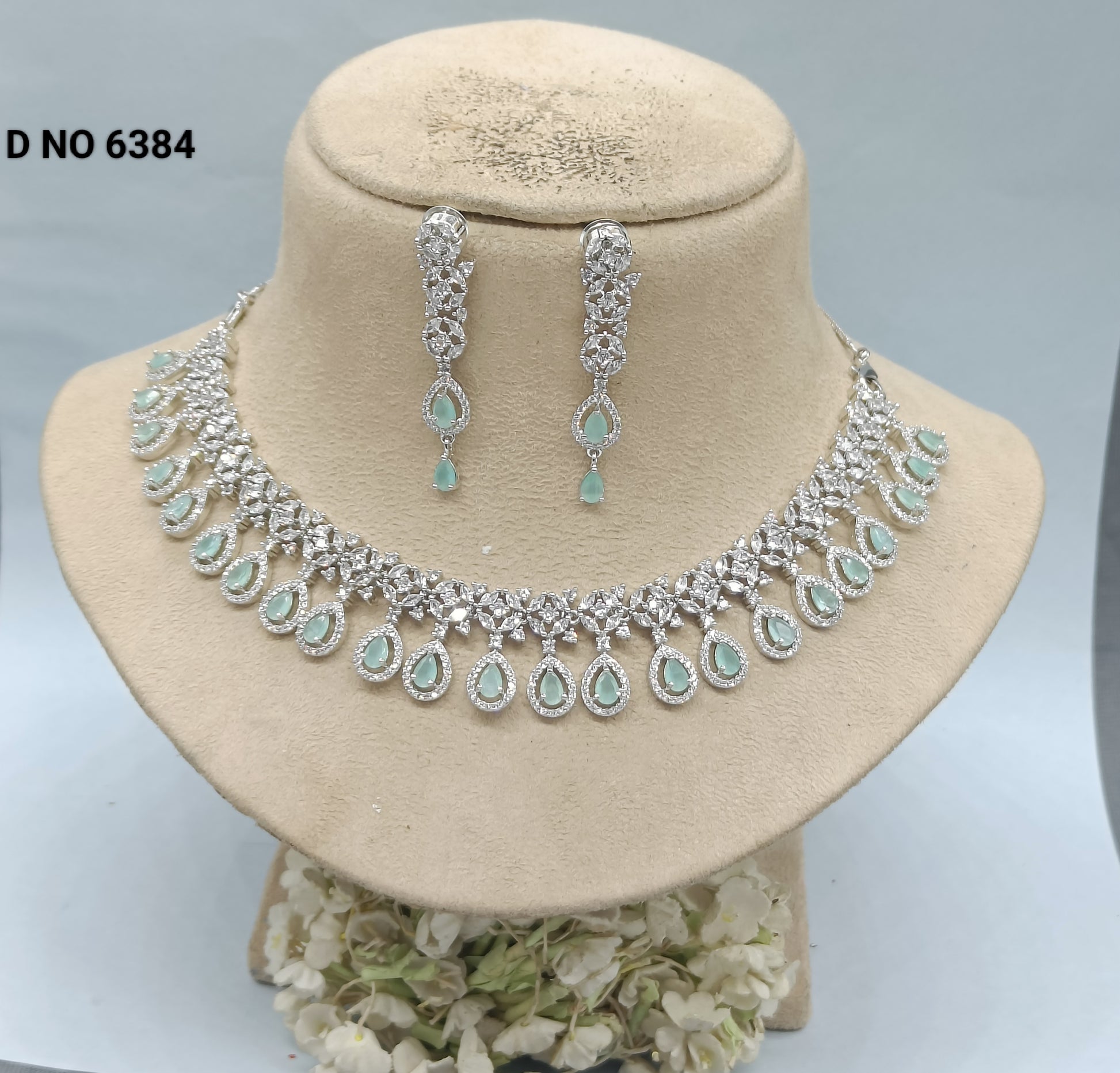 Ad Diamond Rodium Necklace Sku 6384 C3 rchiecreation
