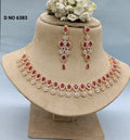 Cz Ad RoseGold Necklace Sku- 6383 rchiecreation