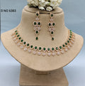 Cz Ad RoseGold Necklace Sku- 6383 rchiecreation