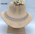 Cz Ad Rodium Necklace Sku-6385 rchiecreation