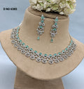 Cz Ad Rodium Necklace Sku-6385 rchiecreation