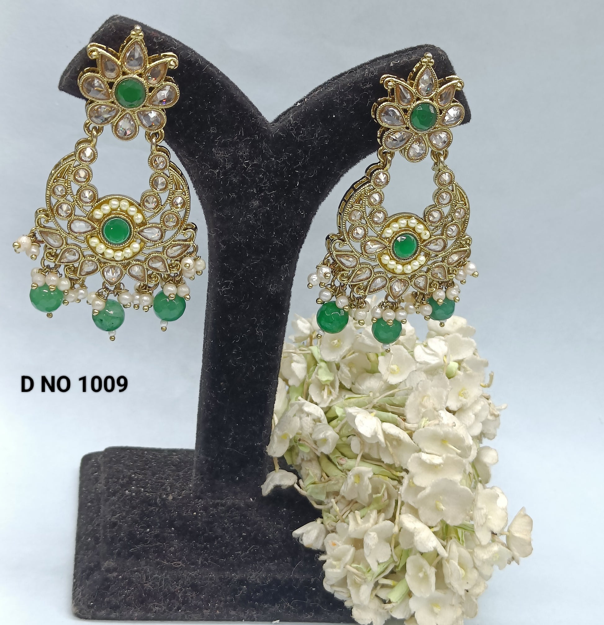 Beautiful Polki Earrings Sku 1009 rchiecreation