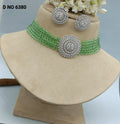 Cz Rodium  Choker Set Sku -6380 C3 rchiecreation