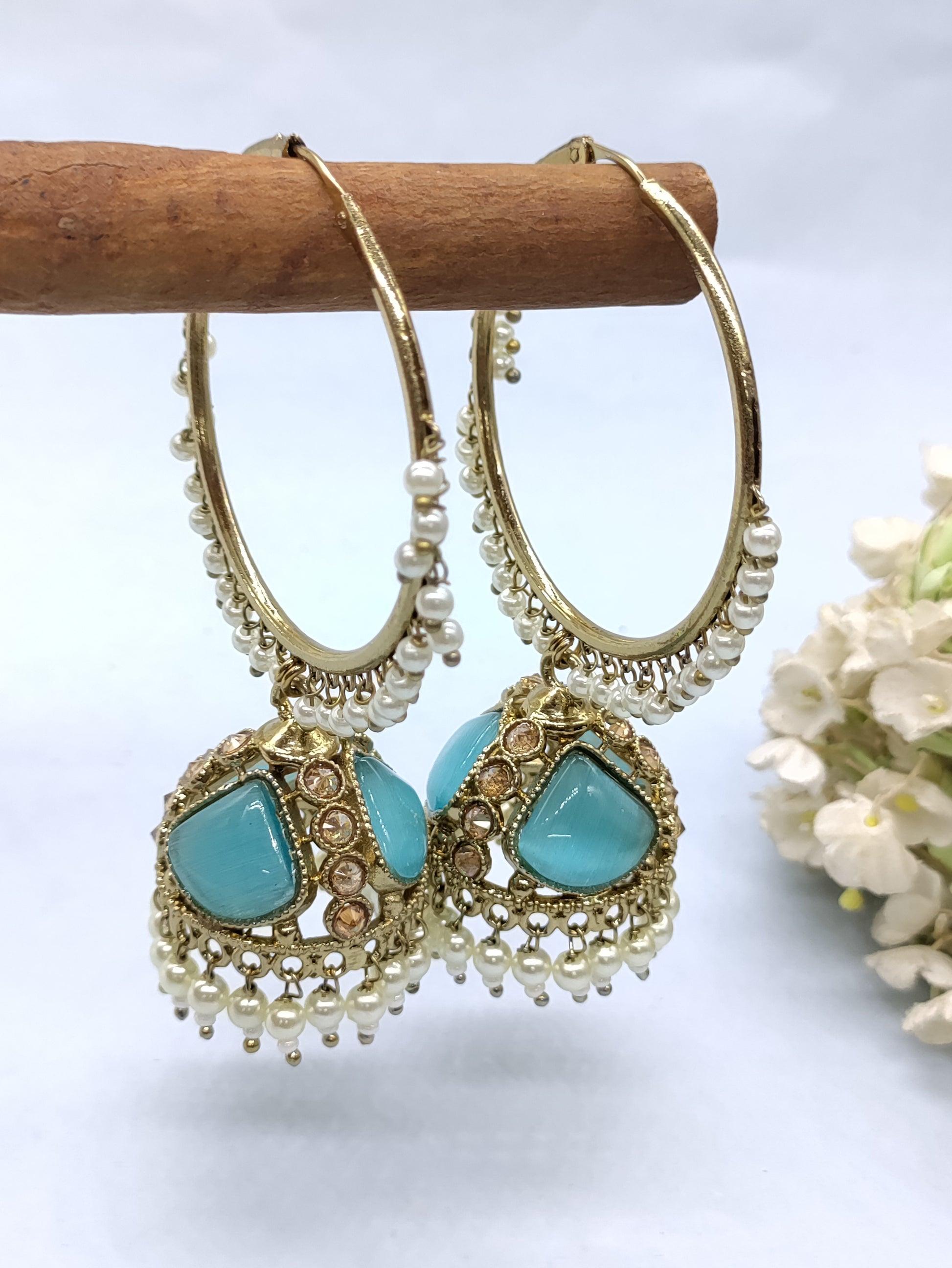 Polki Earring Mehndi Bali Jhumki Sku-568 E3 rchiecreation