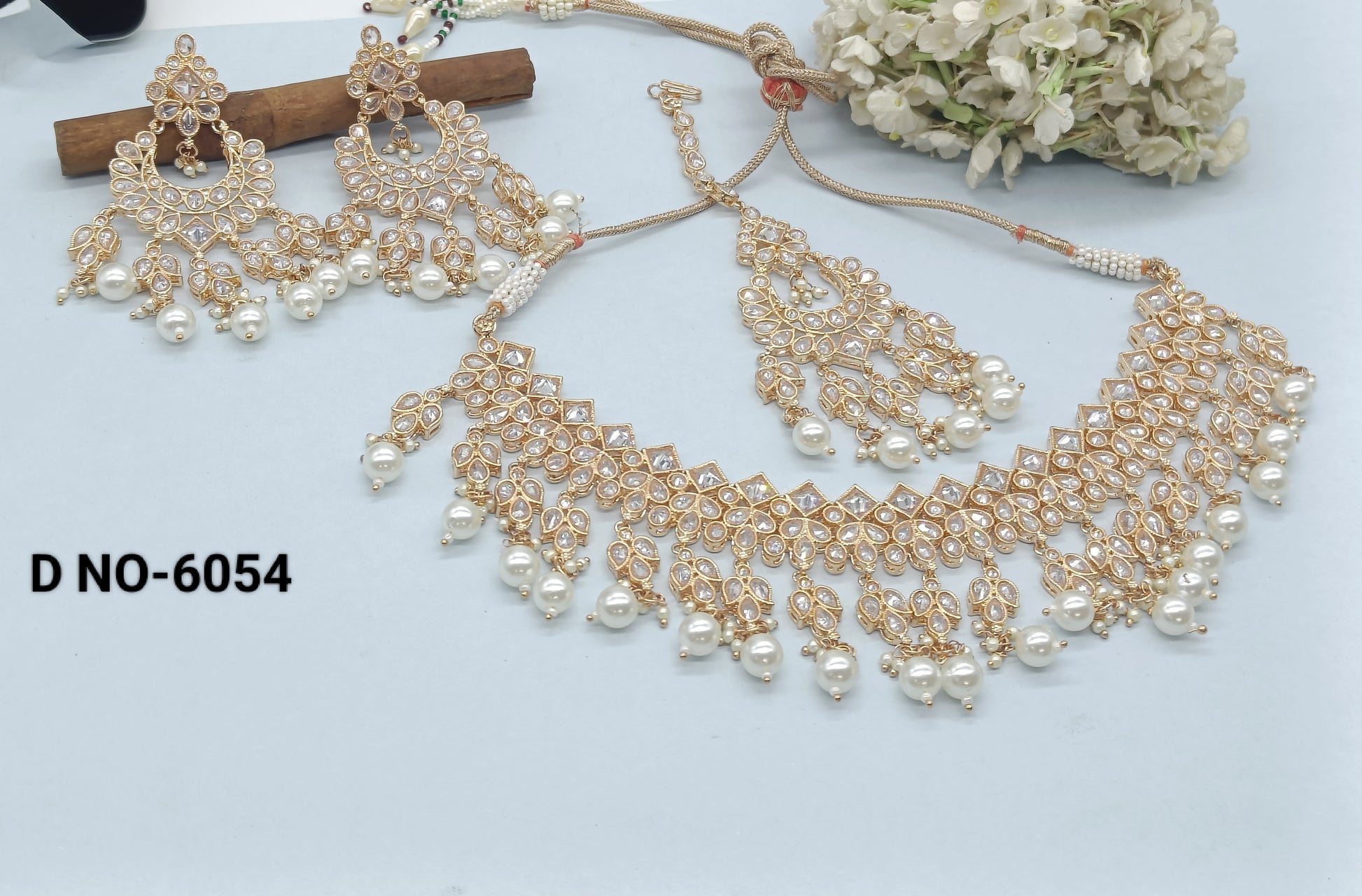 Polki  Rosegold Necklace  Sku 6054 B-1 rchiecreation