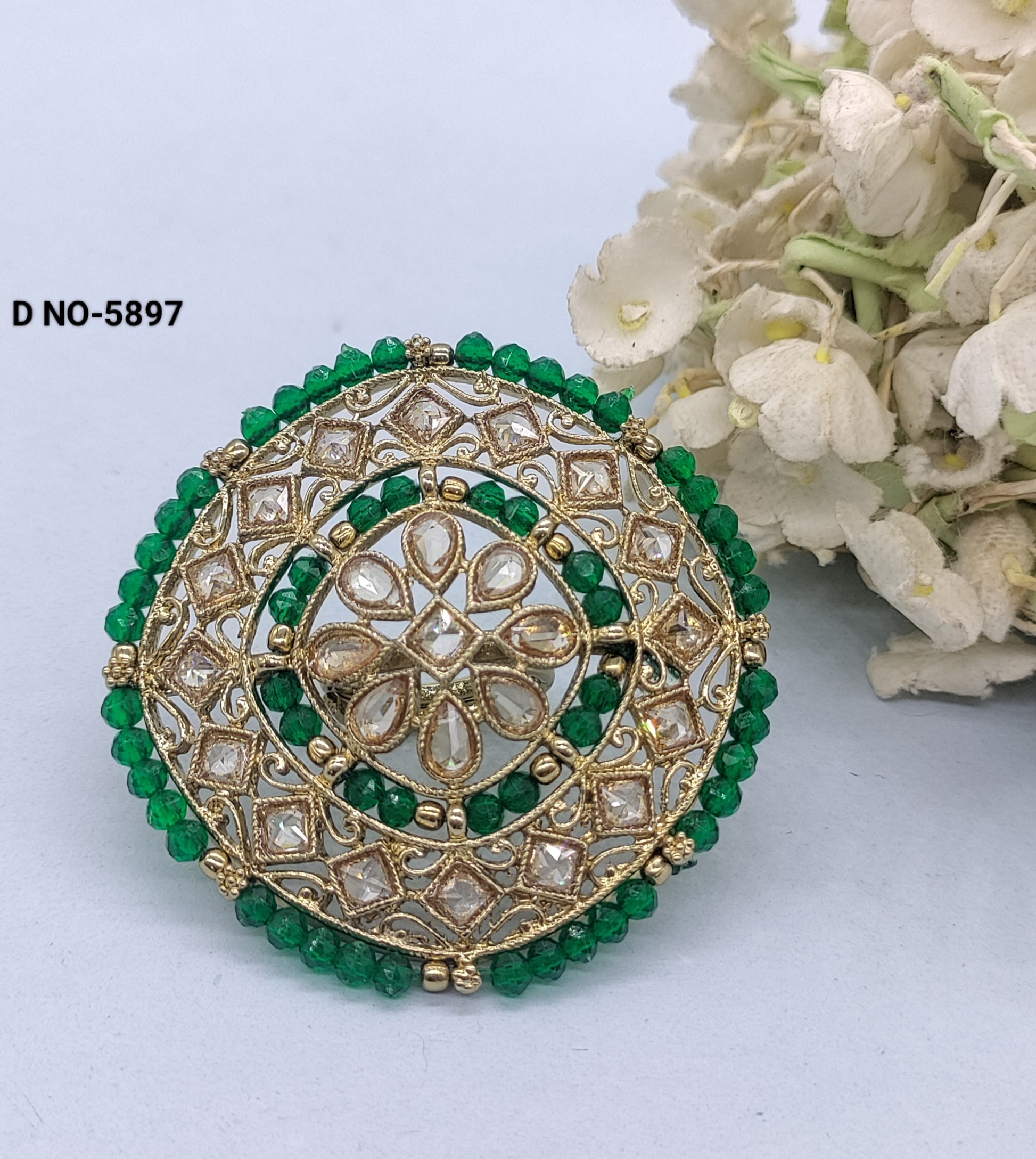 Polki Finger ring Sku 5897 rchiecreation