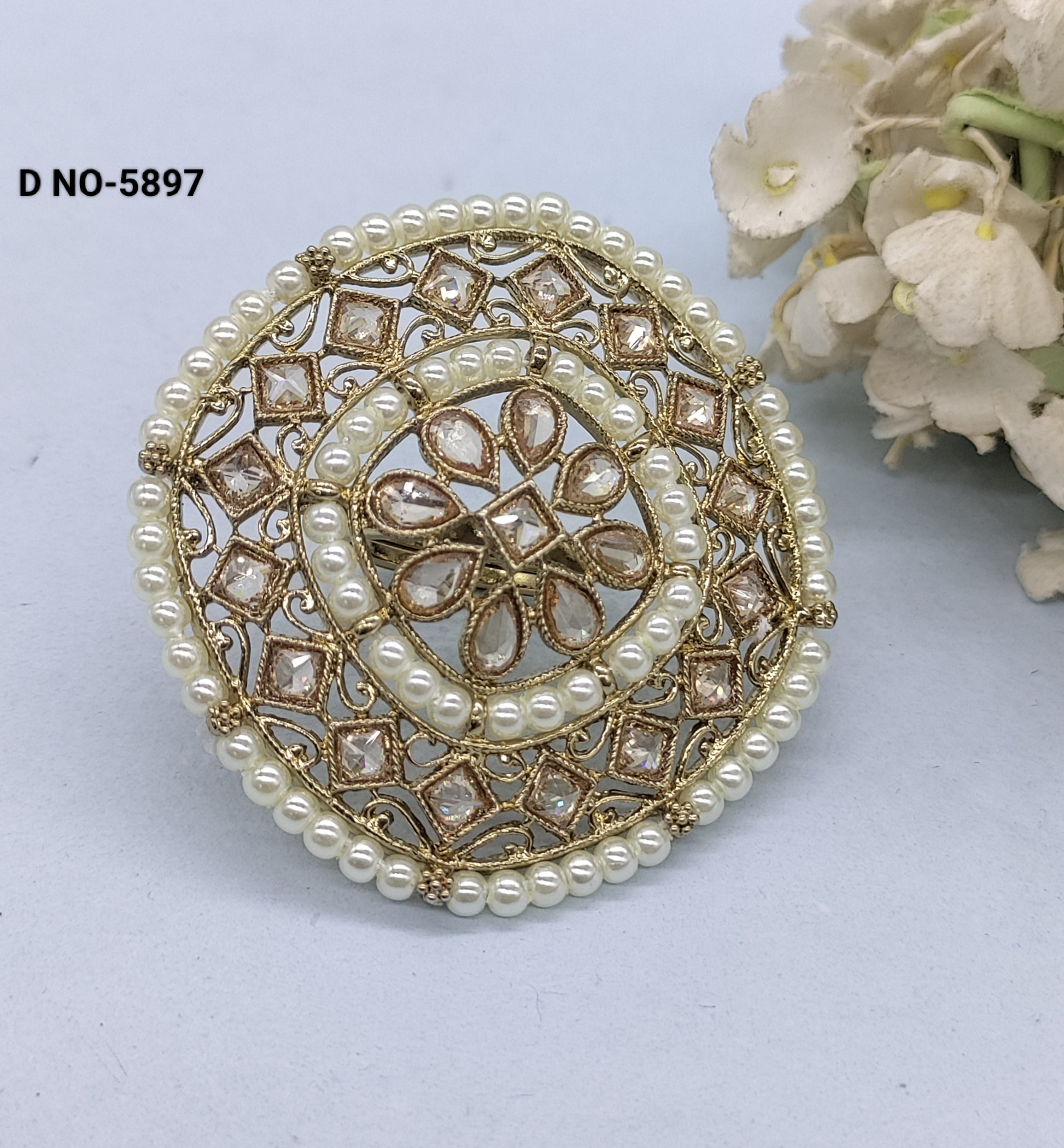 Polki Finger ring Sku 5897 rchiecreation