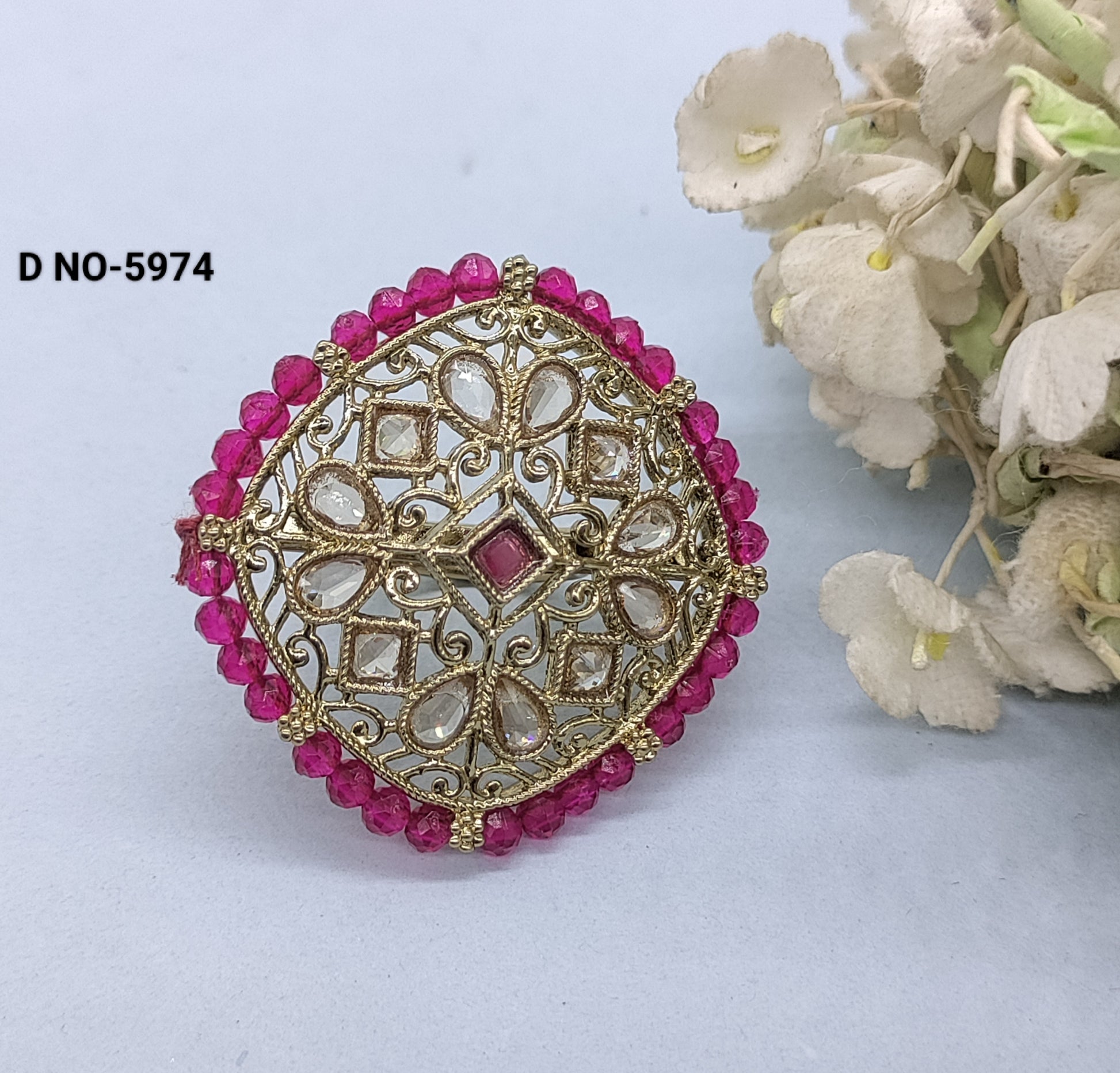 Polki finger Ring Sku 5974 rchiecreation
