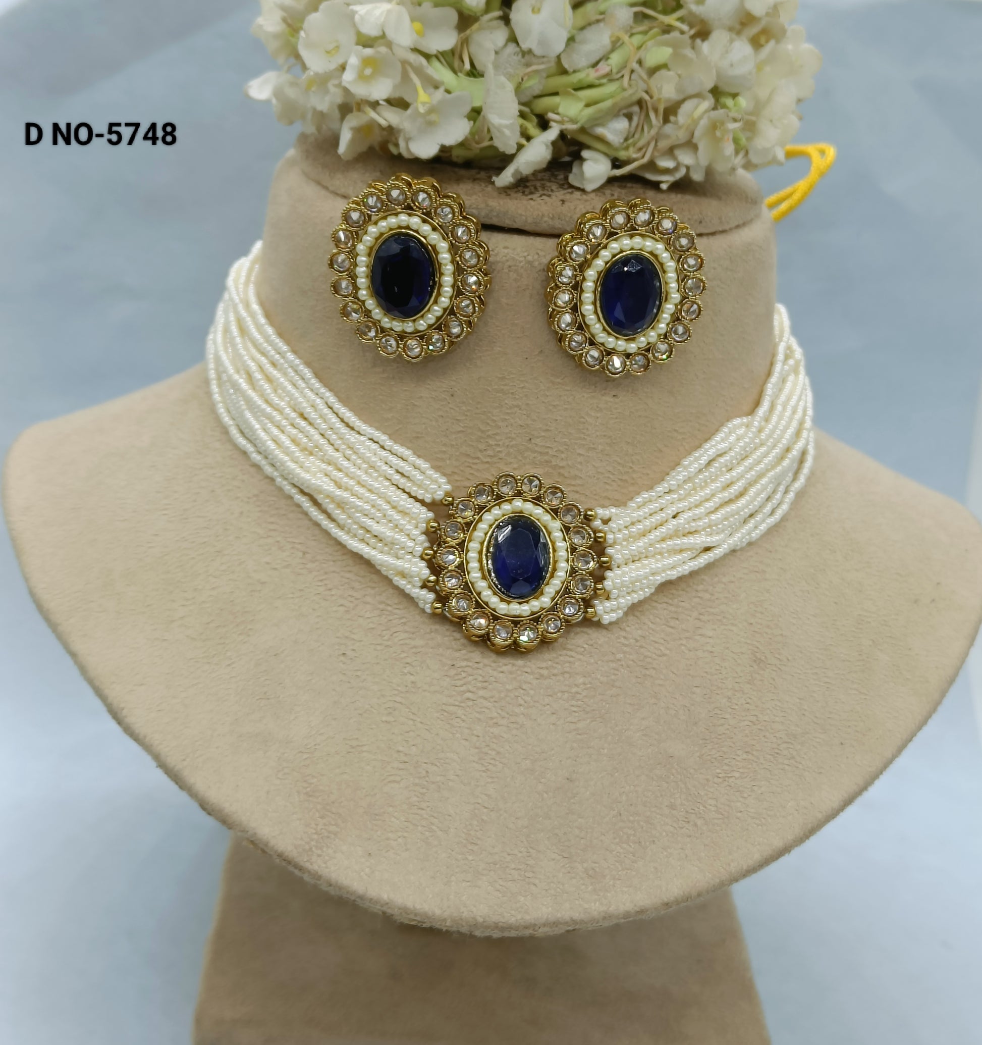 Choker Mehandi Necklace Set Sku 5748 B1 rchiecreation