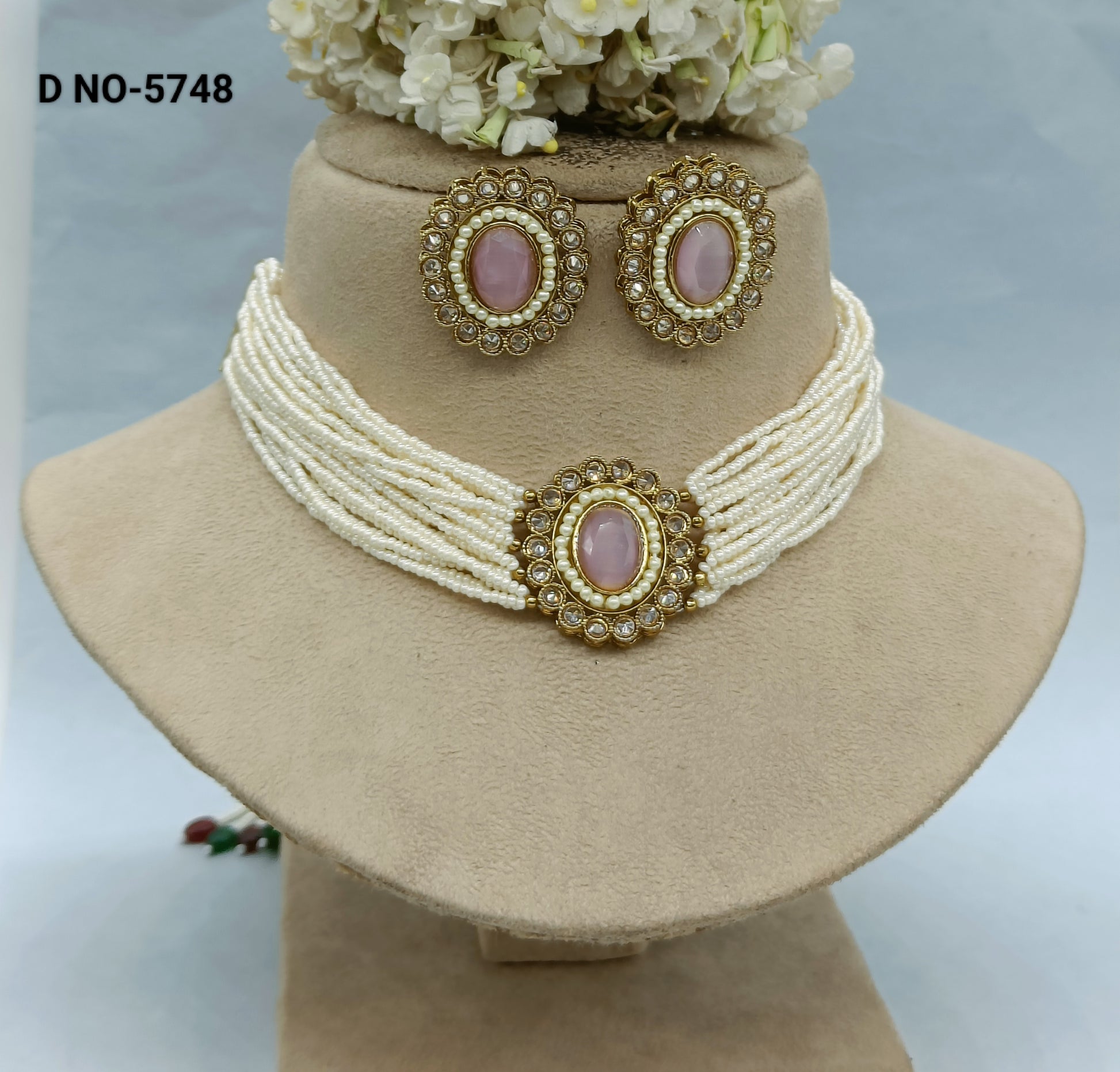 Choker Mehandi Necklace Set Sku 5748 B1 rchiecreation