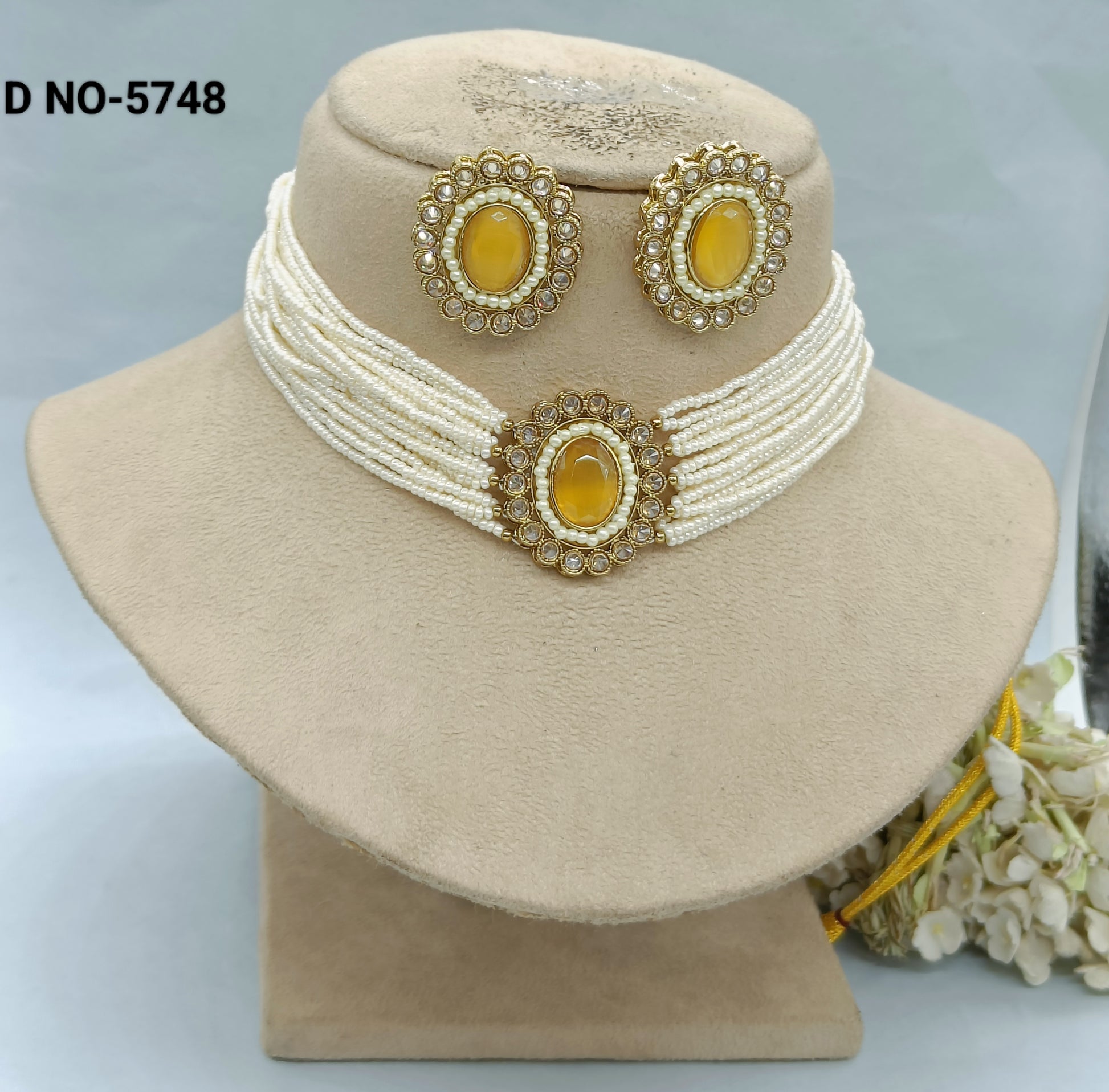 Choker Mehandi Necklace Set Sku 5748 B1 rchiecreation