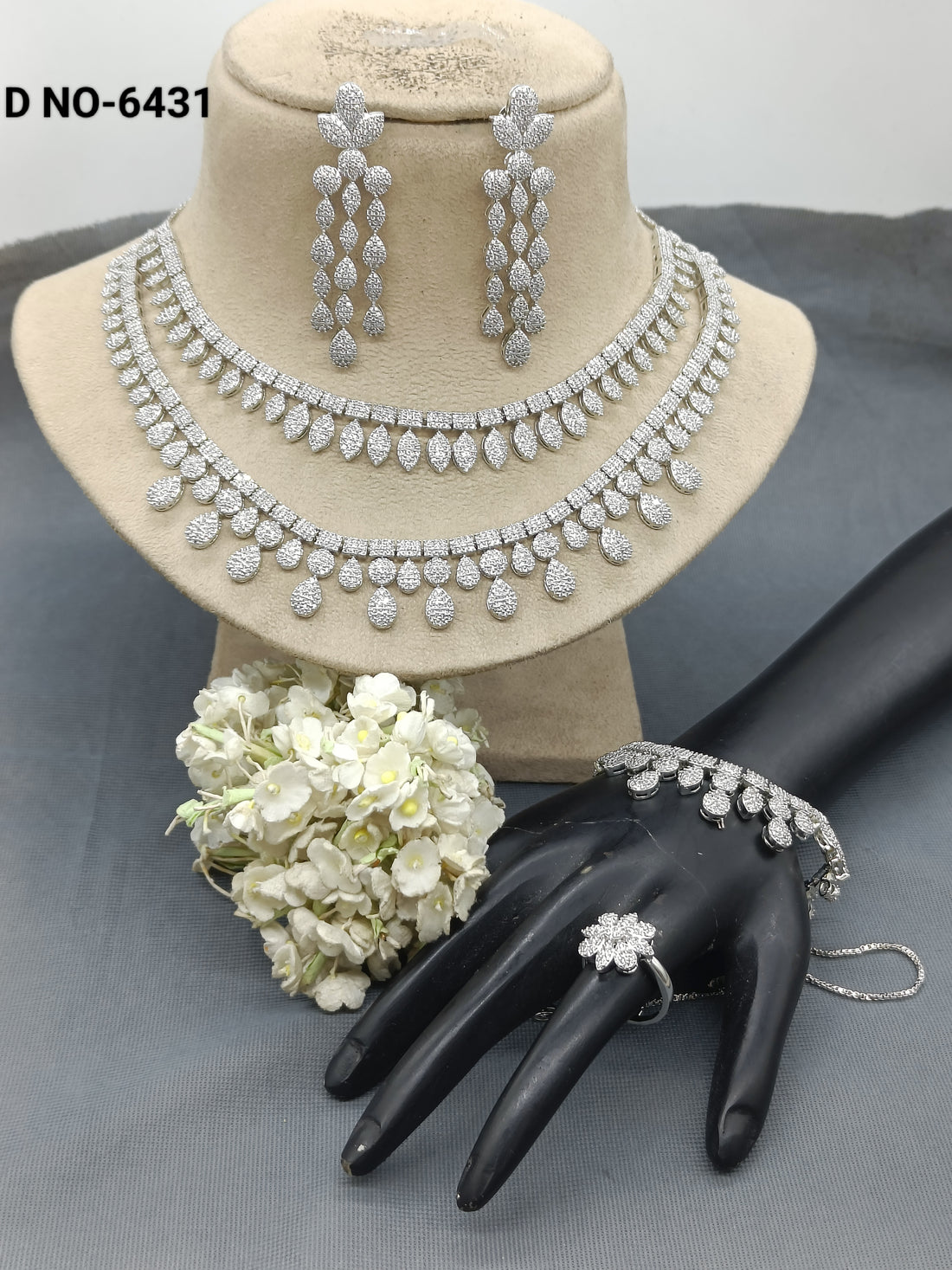 Cz Ad Combo Necklace Sku -6431 rchiecreation