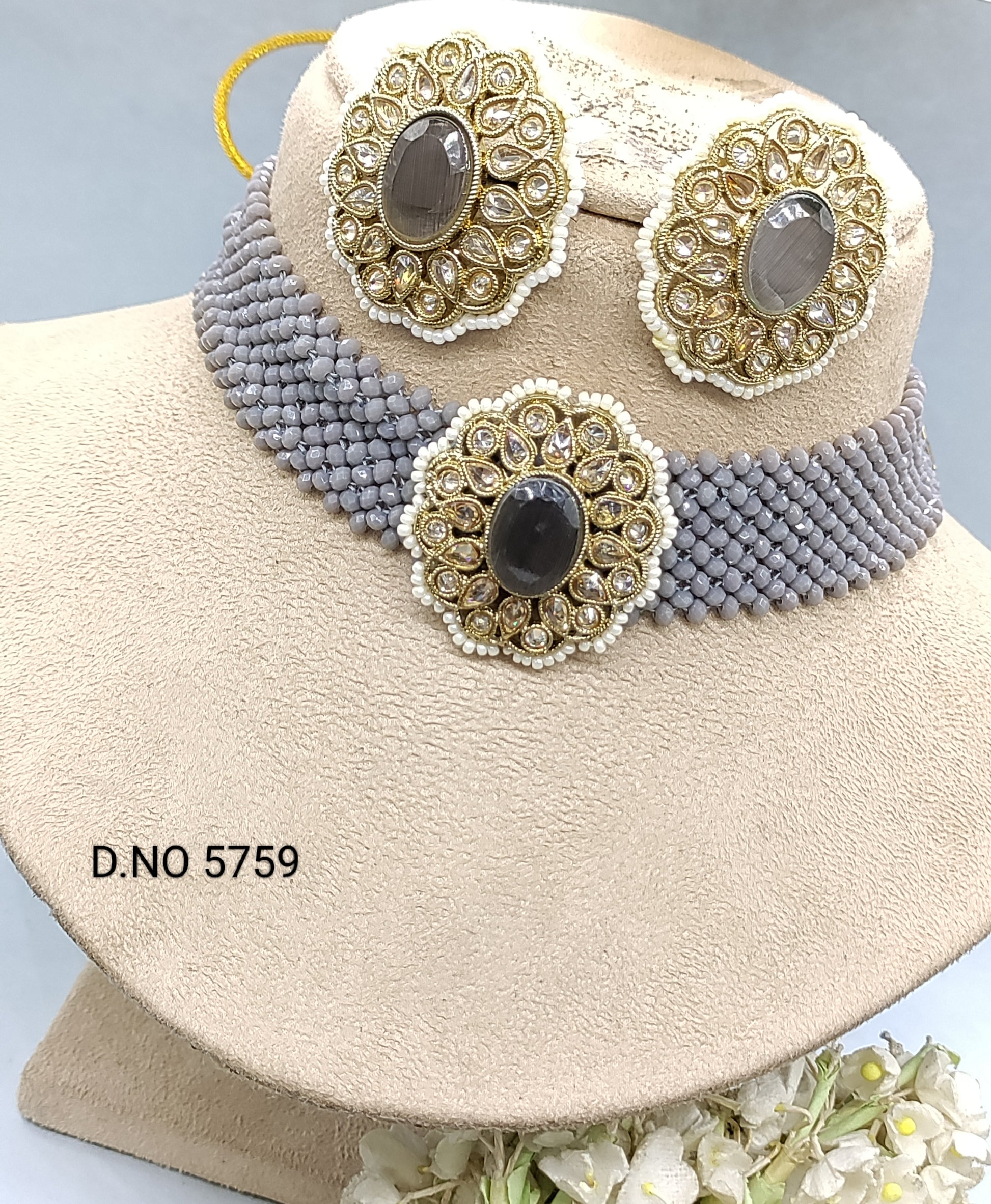 Polkii chocker necklace set Sku 5759 rchiecreation