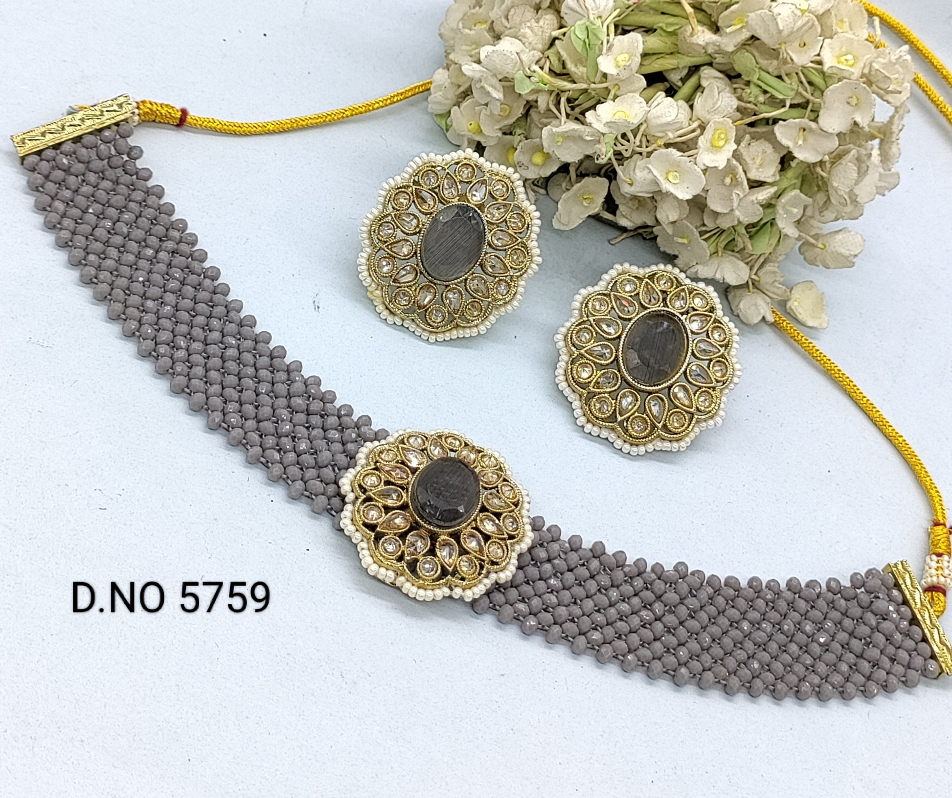 Polkii chocker necklace set Sku 5759 rchiecreation