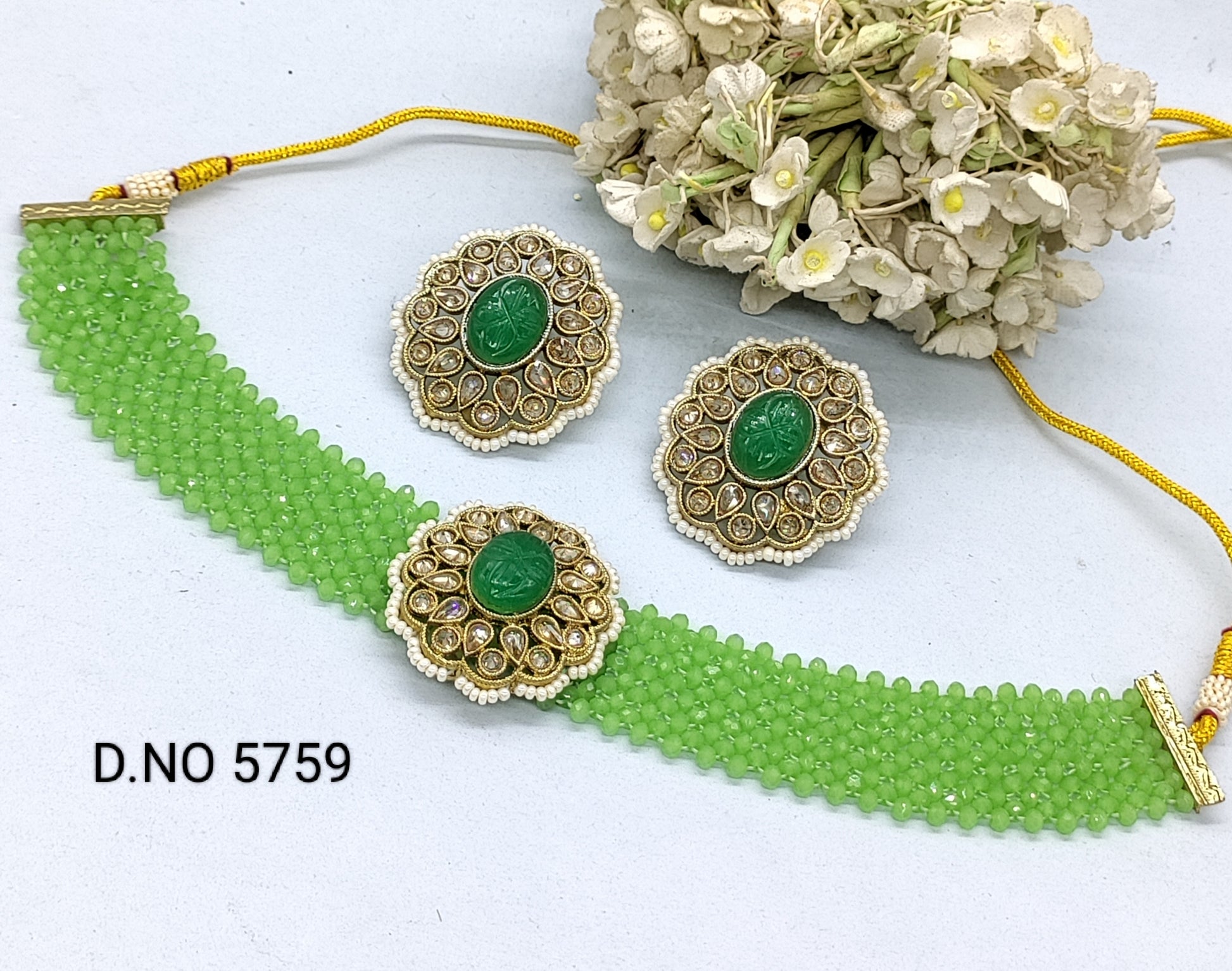 Polkii chocker necklace set Sku 5759 rchiecreation