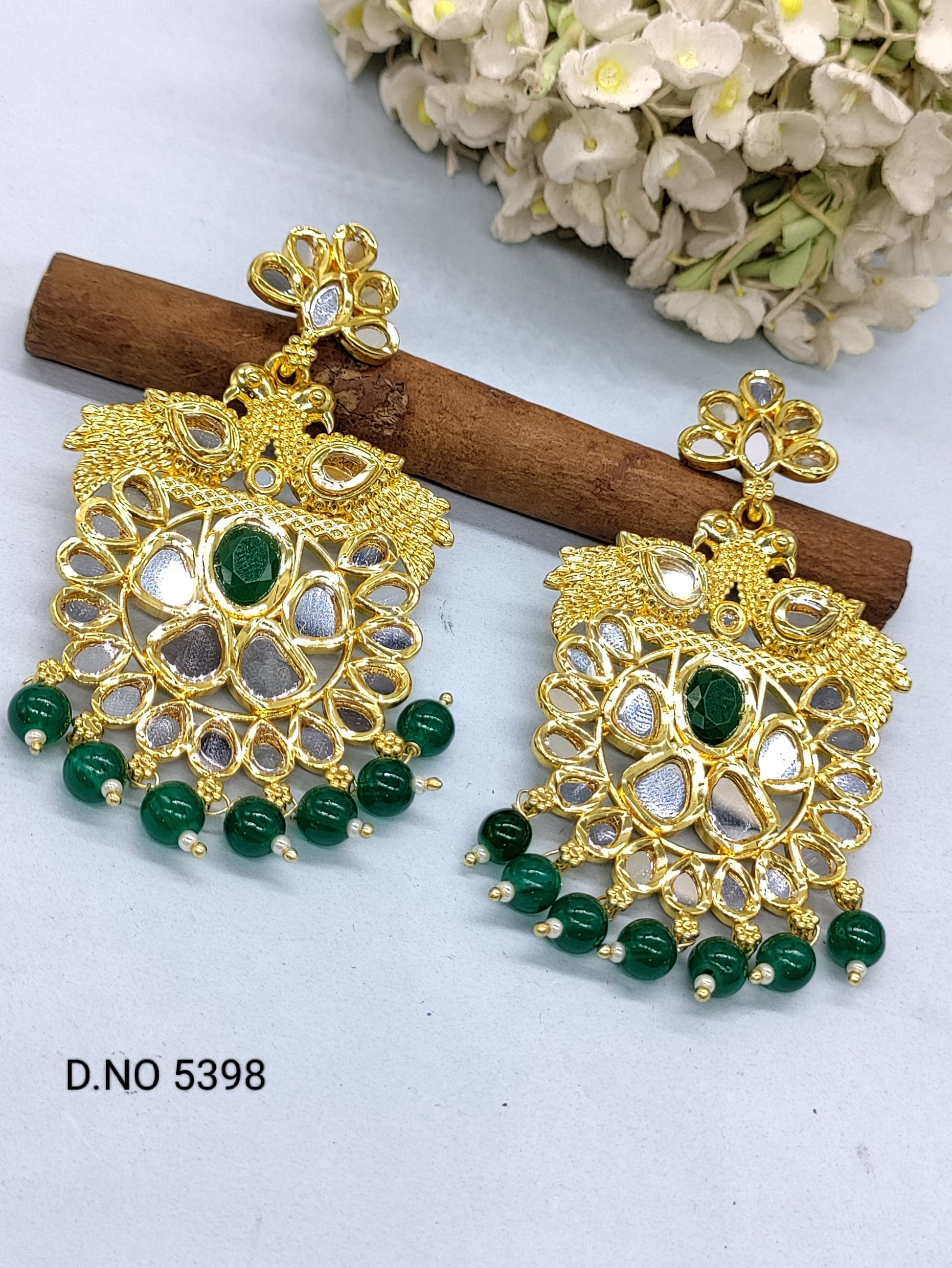 Golden Mirror Earrings Sku 5398 rchiecreation