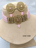 Pearl Polki Choker Necklace Mehndi Set Sku-1638 B2 rchiecreation