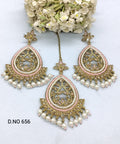 Polki Earring & Tikka Mehndi Sku- 656 A1 rchiecreation