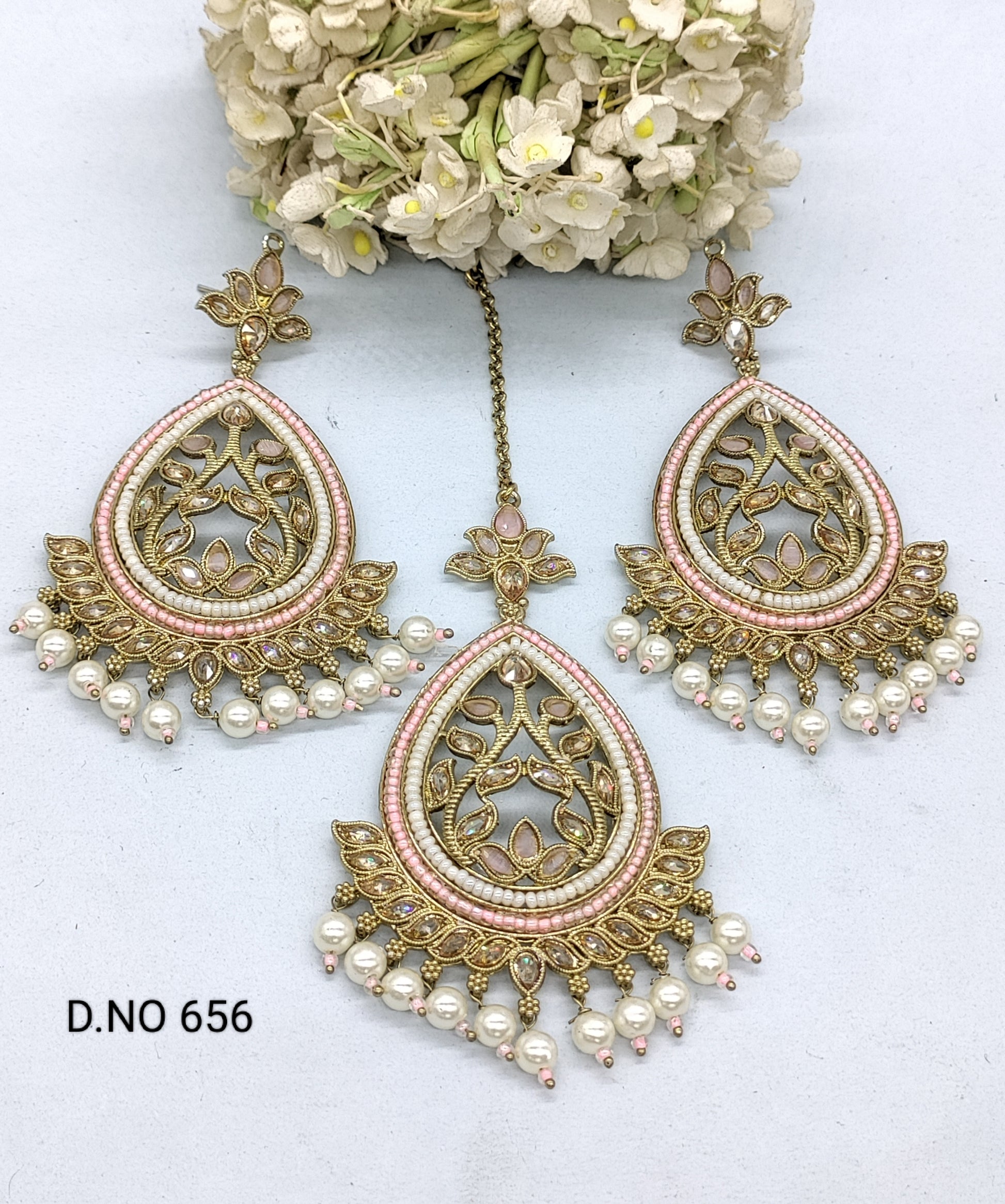Polki Earring & Tikka Mehndi Sku- 656 A1 rchiecreation