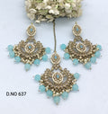 Polki Earring & Tica Mehndi Sku- 637 A1 rchiecreation