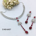 Rodium American Diamond Necklace SKU-6437 rchiecreation