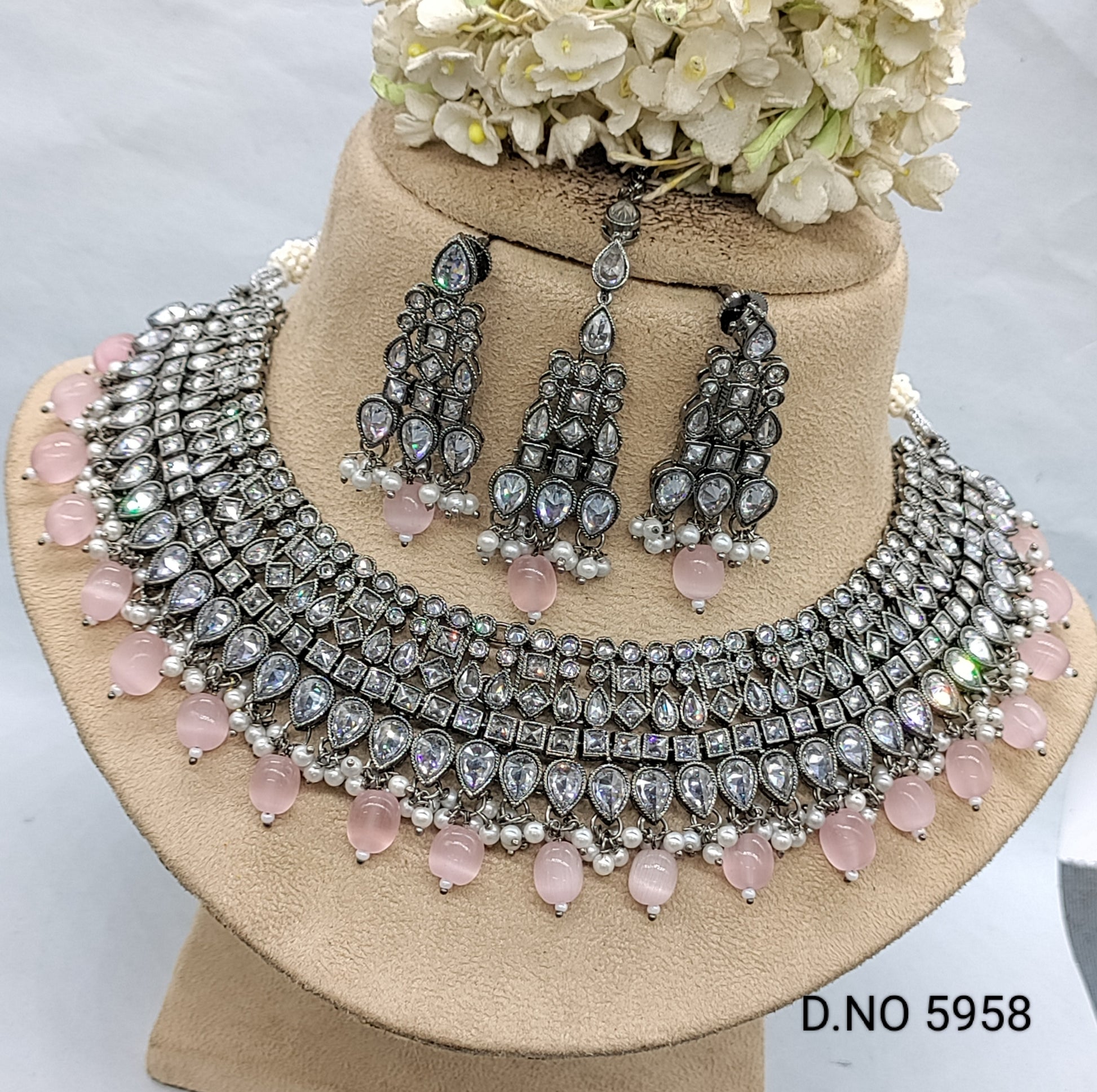 Polki Victorian Necklace Set Sku 5958 rchiecreation