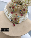 Mehandi Polki Choker Necklace SKU-6442 rchiecreation