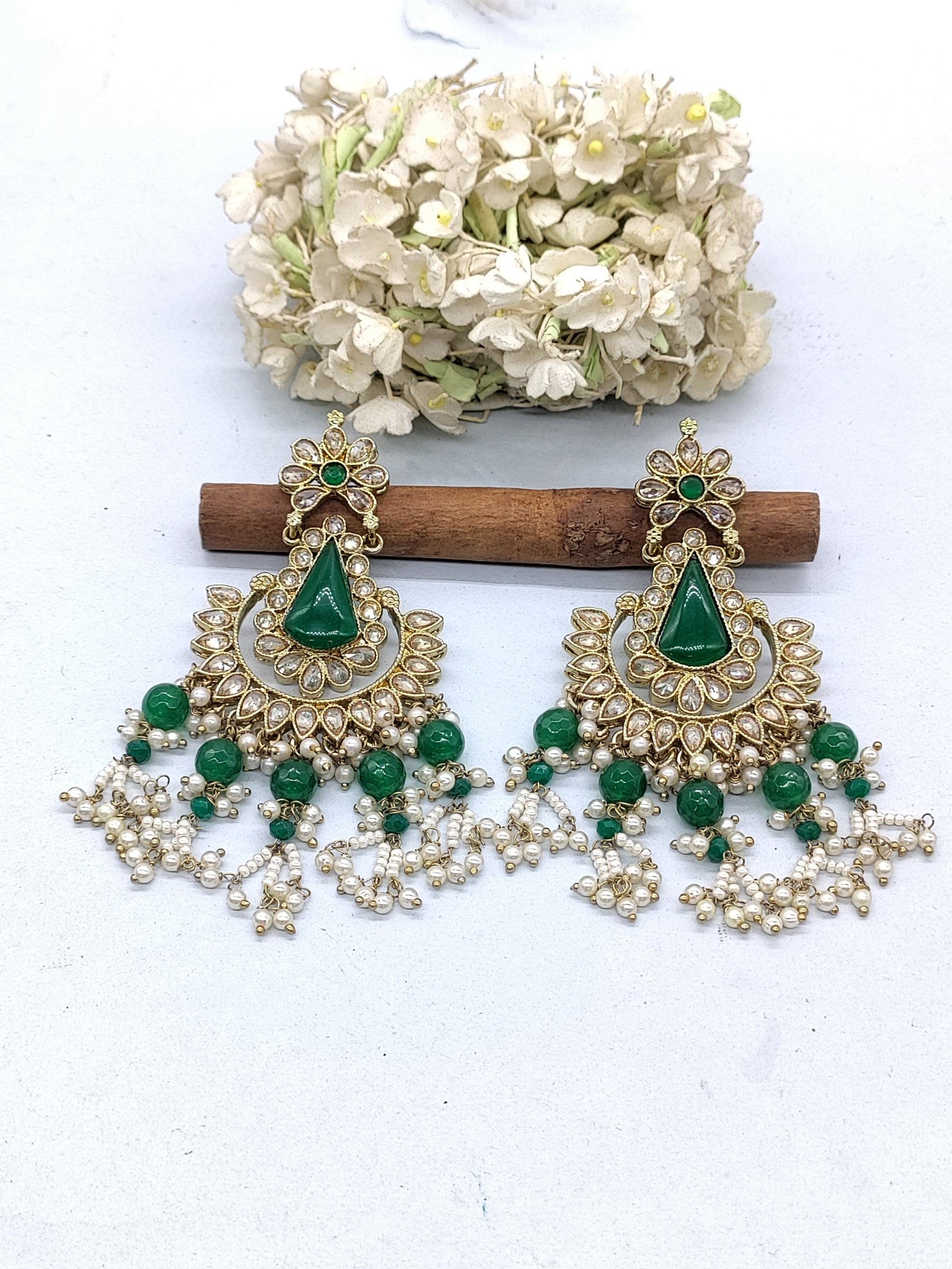 Tassel Earring Polki Earring Mahndi Sku 790 A2 rchiecreation