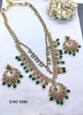 Polki  Long Necklace Mehndi Set Sku-5586 B3 rchiecreation